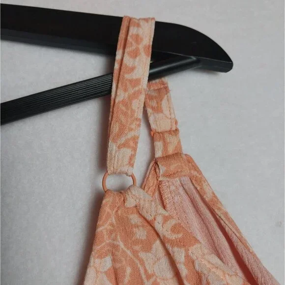 NWT Torrid Washable Crinkle Gauze Tank Peach Floral Adjustable Straps Sz 5X - Picture 6 of 13